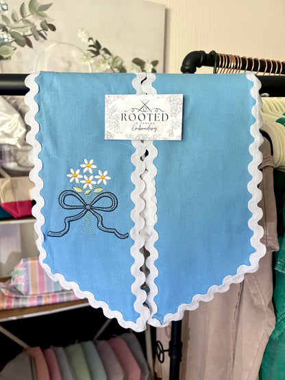 Ditsy Daisy Bouquet Floral Wreath Sash Custom Embroidered