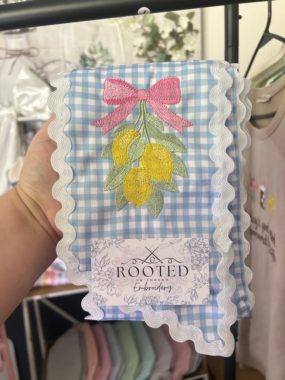 Lemon Wreath Sash with Bow Custom Embroidered
